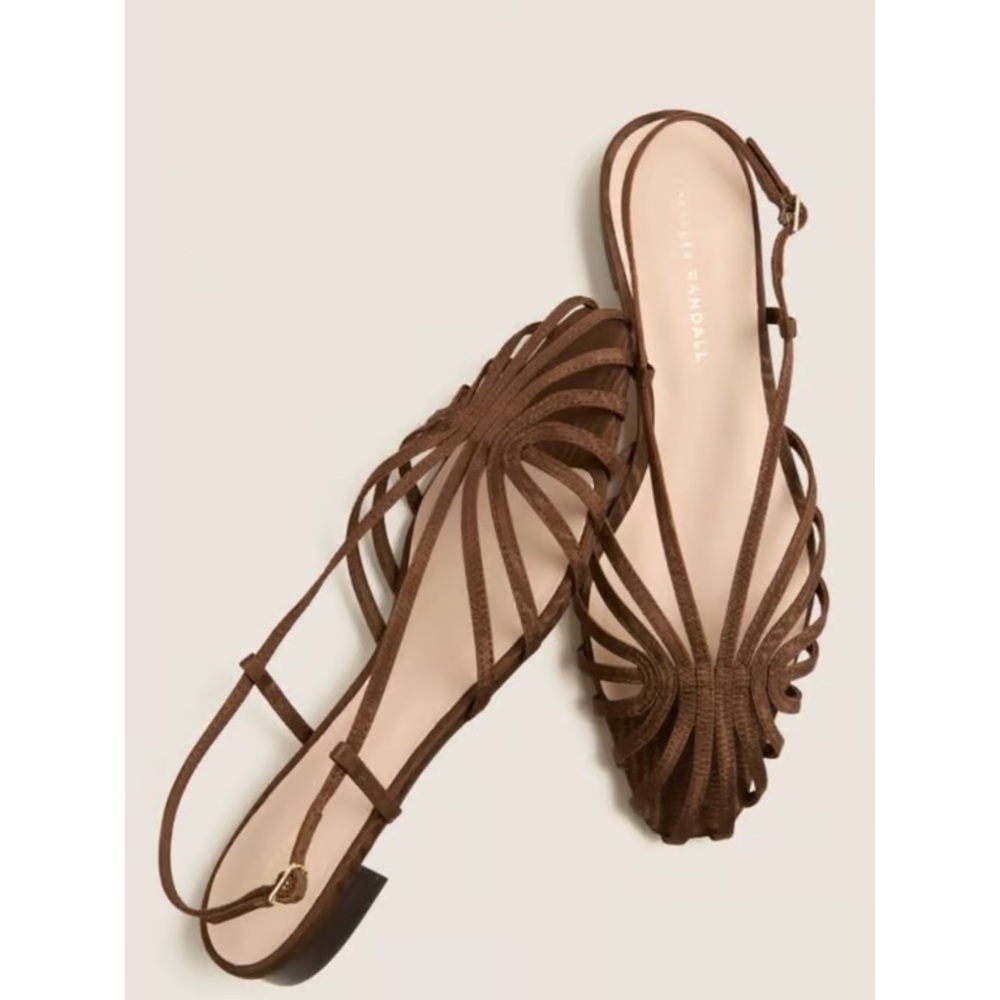 Loeffler Randall Brown Braided Slingback Sandals